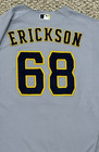 Erickson Size 44  682022 Milwaukee Brewers Game Used Jersey Issued Road Mlb