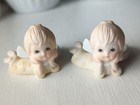 2 Vintage George Lefton Winged Angel Candle Hugger Stars Gown Christopher 03427 