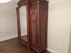 Stunning Antique-style Mahogany Bedroom Set     Ornate Armoire   Matching Headboar
