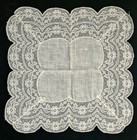 Vintage Irish Linen And Lace Handkerchiefs Hankies Lot Of 3 Off-white Wedding