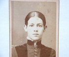 Antique Cabinet Card Photograph Young Woman Studio Portrait Ashland Wisconsin