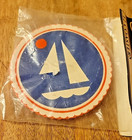 Vintage Contempo Paper Coasters Sailboat Set Of 12  Mid Century Modern Barware