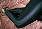 Vtg Black Nylon Spandex Workout Stirrup Pants M