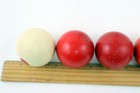 Lot Of 8 Antique Red   Beige   White Snooker Balls Bakelite Tested - Approx 2  D