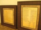 Framed The Bill Of Rights   Constitution Of U s  Printed Parchment Paper 