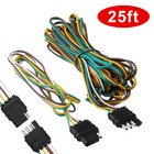 25  4-pin Trailer Light Plug Wiring Harness Extension 18 Awg Flat Wire Connector