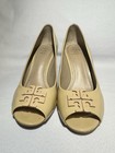Tory Burch Designer Lowell Patent Leather Peep Toe Wedge Pump Heels Size 7 M