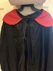 Adult Costume Count Cape W  Red Satin Stand-up Collar New Os Dracula Vampire Nwt