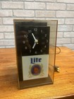 Vintage Miller Lite  Beer Cube Clock With Light Works