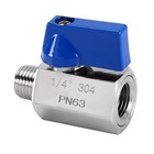 1 4  Mini Ball Valve Stainless Steel Female   Male Npt Thread Shut-off Valve
