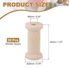 20pcs Wooden Spools Of Crafts  1 57in Empty Thread Bobbins  Wood Color