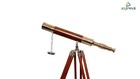 Nautical Antique Brass Telescope With Wooden Tripod Handmade Marine Spyglass Gif