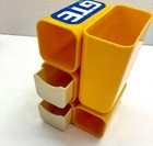 Vintage 70s Hof Yellow Plastic Desk Organizer Mod Cubby Storage Mcm Gta Ad
