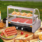 Commercial Electric 18 Hot Dog 7 Roller Grill Cooker Machine With Cover
