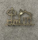 Vintage Solid Brass Key Holder  House   Tree With Fence Wall Mount  5 Hook India