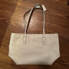 Coach F58846 Crossgrain City Zip Top Tote Handbag - Chalk