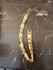 Vintage Rare Signed Joan Rivers Gold Tone   Crystal Link Tennis Bracelet 7 25   