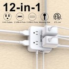 Surge Protector Power Strip 8 Outlets 4 Usb 2 Usb-c Ports 5ft Cord Flat Plug