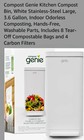Genie Compost Genie Bin Silver 3 6 Gal With 4 Carbon Filters And 8 Bags Odorless