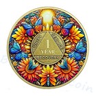1 Year Sobriety Coin Aa Chip Alcoholics Anonymous Medallion One Year Sober Gifts