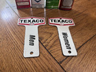 Set Of 2 Texaco Gas Station Restroom Key Porcelain Sign Men Women