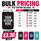 Lot Custom Slim Regular Koozies Can Bottle Birthday Retirement Graduation Weddin