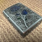 Vintage Rose Pattern Enamel Lighter Collectible
