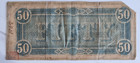 1864 Fifty Dollar Confederate States Of America Csa Banknote  50 Currency 101254