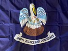 Vtg Louisiana State Flag 3  X 5  Usa Nola Union Justice And Confidence 80s 90s