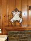 Antique Victorian Carved Wood Frame Lace Panel Windmill Design 22    X 16   