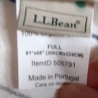 Ll Bean White Gray Striped Full 100  Cotton Flannel Duvet Cover Made In Portugal