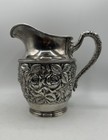Vintage Stieff Sterling Silver Hand Chased Floral Rose Repousse Pitcher Nice 