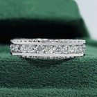 Moissanite Full Eternity Wedding Band 1 50 Carat Round Cut Solid 14k White Gold