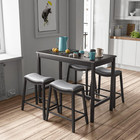 5-piece Dining Table Set For 4  Counter Height Breakfast Table And Upholstered 4