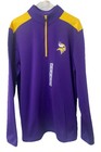 Nfl Minnesota Vikings Men   s L 1 4 Zip Pullover Purple Football Fleece Lined New