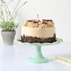 Highbrook 11  Handmade Jadeite Glass Cake Stand - Ruffle Trim