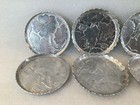 Vintage Aluminum Coasters 2 Different Floral Designs Set Of 8   Set Of 2