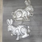 Cast Aluminum 2 Piece Easter Bunny Rabbit Cake chocolate Mold