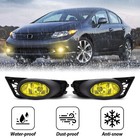 For 2009 2010 2011 Honda Civic Sedan Yellow Lens Driving Fog Lights   Switch Set