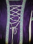 Purple Lace-up Renaissance Medieval Costume Dress M l W  Green   Silver Trim