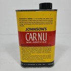 Vtg johnson s Carnu Wax-fortified Cleans Wax Polish 1 Pint Can Car Detailing Usa