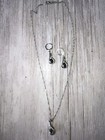 925 Sterling Silver Plated Teardop Necklace And Earrings Set