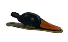 Cast Iron Duck Head Mallard Desk Paper Clip Holder Antique With Glass Eyes