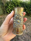 Wwi French Trench Art Brass Vase Reims Floral Shell Casing Art Nouveau Antique