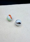 Vintage Art Glass Swirl Marbles Peltier   Akro Agate Style  0 64   