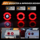 4x Smoked Red Led Rear Tail Light   White Backup Lamps For 1975-1979 Corvette C3