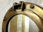 12  Antique Brass Finish Porthole Mirror   Nautical Maritime Wall Decor   Window