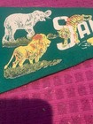 San Diego Zoo Vintage Souvenir Pennant Flag Elephant Rhino Lion Tiger -ship Fast