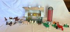 Marx Vintage 1960 s Farm Barn Silo Animals Farmer Figures Fence Implements More 