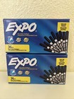 2 Boxes Expo Low Odor Dry Erase Markers Fine Tip Black 36 Count Nib  free Ship 